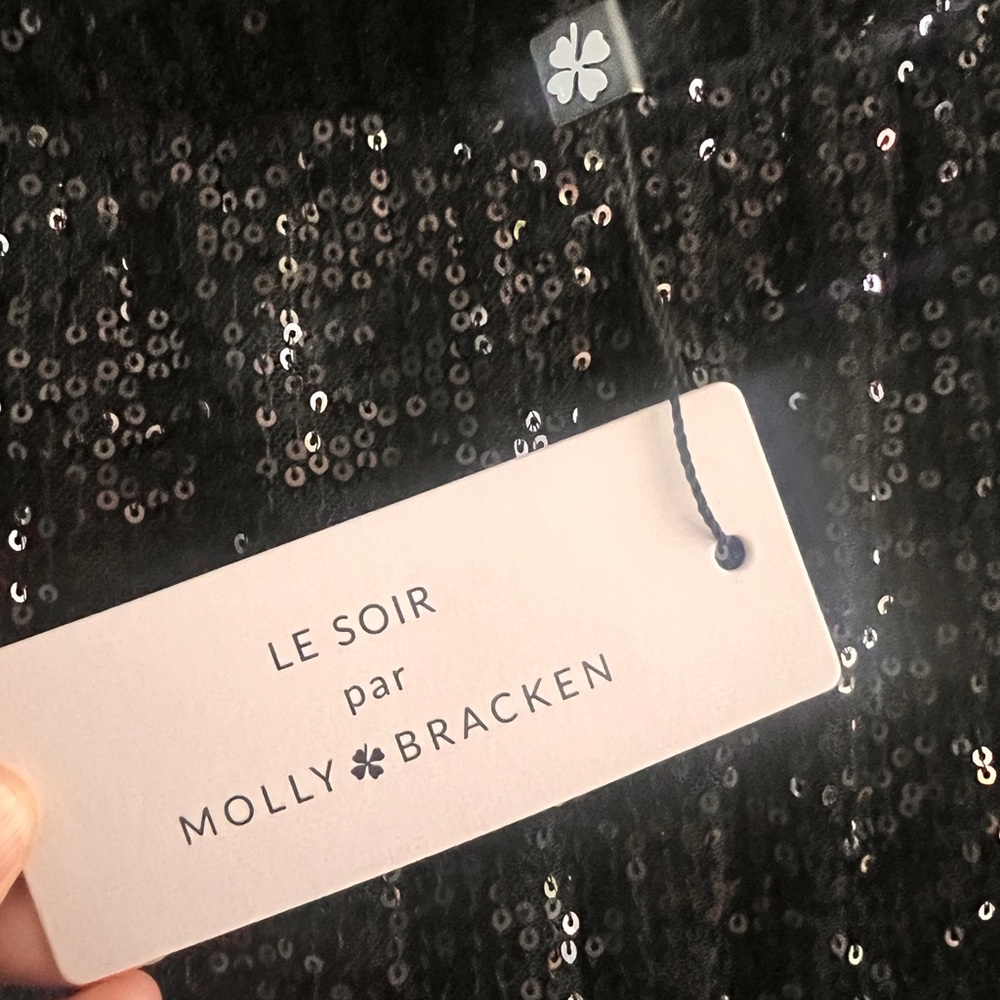 Molly Bracken Black Sequin Mini Skirt Small NWT - Picture 11 of 12
